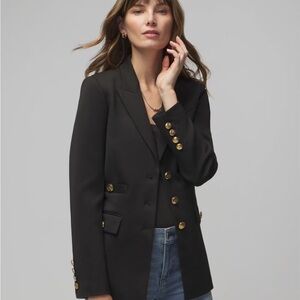 WHBM. Women's Black Blazer with Gold Buttons Size 14